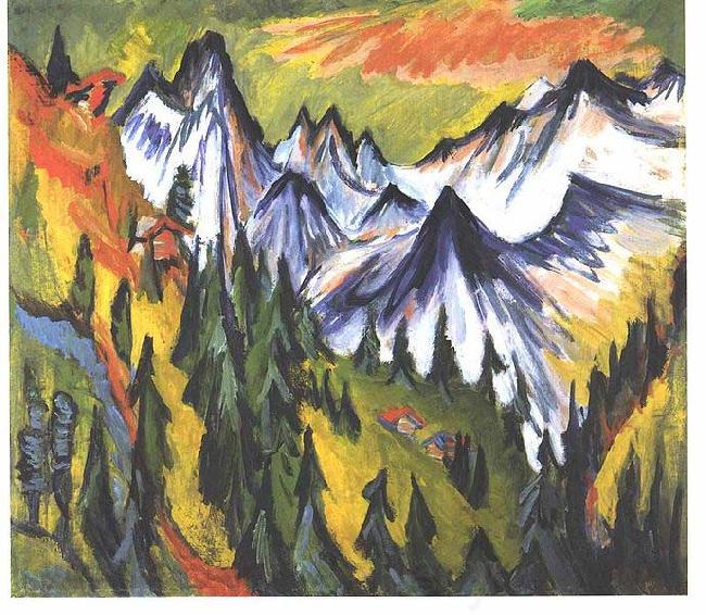 Ernst Ludwig Kirchner mountain top Germany oil painting art